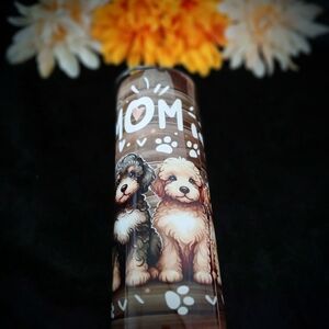 Dog Mom Tumbler with Paw Prints